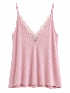American Eagle Outfitters Blush Pink Lace Trim Tank Top XL